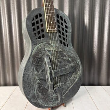 Royall #220422 FS Trifecta Classic Blue Relic Brass Tricone Resonator Guitar